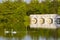 Old stone bridge over Vitek pond, Nova Hlina near Trebon, Jindrichuv Hradec district, Southern Bohemian, Czech Republic