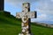 Old Stone Cross with Lichen on It