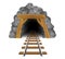 old stone entrance to a gold or coal mine vector illustration