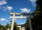 Old stone gates at buddhist temple