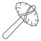 Old stone hammer icon, outline style