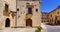 Old stone houses with arched doorways in the town of Castilla. Sepulveda