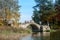 Old stone hump-back bridge in Gatchina. Russia