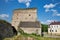 Old stone medieval Stephen Bathory Gate in Kamianets-Podilskyi fortress, Ukraine