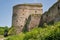 Old stone medieval Stephen Bathory Gate in Kamianets-Podilskyi fortress, Ukraine