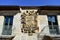 Old stone pazo house with big coat of arms. Casa do Escudo, Verin, Orense, Spain.