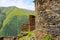 Old stone and rock architecture in Tusheti, Georgia. Old famous village and travel destination