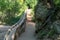 Old stone roman aqueduct in french Colorado Provencal at Rustrel france