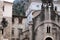 Old stone Saint Luke church and buildings Kotor town