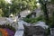 Old stone staircase in a Public Park near Academic Gallery. Pyatigorsk, Russia