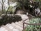 Old stone stairs goes down on the rock to the sea water. Atlantic Ocean Biarritz, France