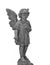 Old stone statue of a child angel isolated