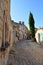 Old stone streets in the town of Les Baux de Provence in France
