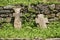 Old stone tombstone crosses