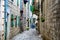 Old stone town in Kotor. Narrow streets among houses