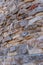 Old stone wall perspective. close-up of an ancient medieval wall