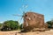 Old stone windmill near the monastery Toplou