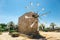 Old stone windmill near the monastery Toplou, Crete