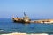 Old stranded ship. Paphos. Cyprus