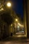 Old street in Arezzo (Tuscany) at night