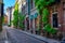 Old street in center of Brussels, Belgium. Cityscape of Brussels Bruxelles.