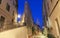 The old street in the historic quarter Panier of Marseille in South France at night