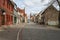 Old street of a historic town of Tangermuende.