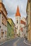 Old street leading to St. Nicholas Church, Znojmo, Czech republic