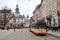 Old street, medieval architecture, tourist cars