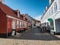 Old streets and half timbered homes in Ebeltoft, Denmark