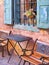 Old Style Coffee Shop Exterior, Galaxidi, Greece, Oil Painting Style