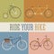 Old style colorful bicycle set