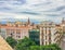 Old style colorful spanish buildings with city view