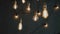 Old style glowing tungsten light bulbs, luxury lighting vintage decor