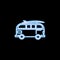 of Old Style Minivan Riding icon in neon style. One of Life style collection icon can be used for UI, UX