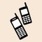 Old style nokia two mobile phones set Mobile phone nokia support icon vector eps10. Old mobile phone retro icon.