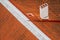 Old style orange tiled roof and chimney from above closeup