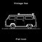 Old style two colors minivan. Front view of red retro hippie bus. Line style vector illustration. Vehicle and transport banner. Re