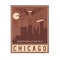 Old style vintage retro poster Chicago Illinois USA skyline