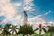 Old-style windmills on Lasithi Plateau. Crete