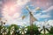 Old-style windmills on Lasithi Plateau. Crete