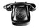 Old-styled black telephon with rotary dial isolated