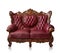 Old styled brown vintage armchair isolated, clipping path.