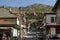 Old styled wooden Turkish houses in the street