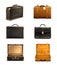 Old suitcases vector icons