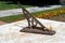 Old sundial at the National Garden public park, at the center of Athens-Greece. Antique astronomical sun clock with rusty steel gn