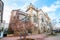 Old Synagogue building in Novi Sad, Serbia with sunlight colors and blue sky background