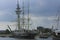 Old Tall Frigate in harbor of Bremerhaven, Germany