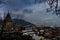 Old Tbilisi with narrown street and red roofs