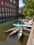 Old Technical Institute and Boats, Norwich, Norfolk, UK